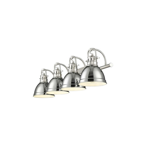 Golden Lighting Duncan 4-Light Vanity Light, Pewter/Chrome
