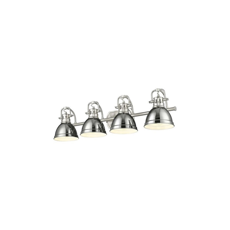 Golden Lighting Duncan 4-Light Vanity Light, Pewter/Chrome