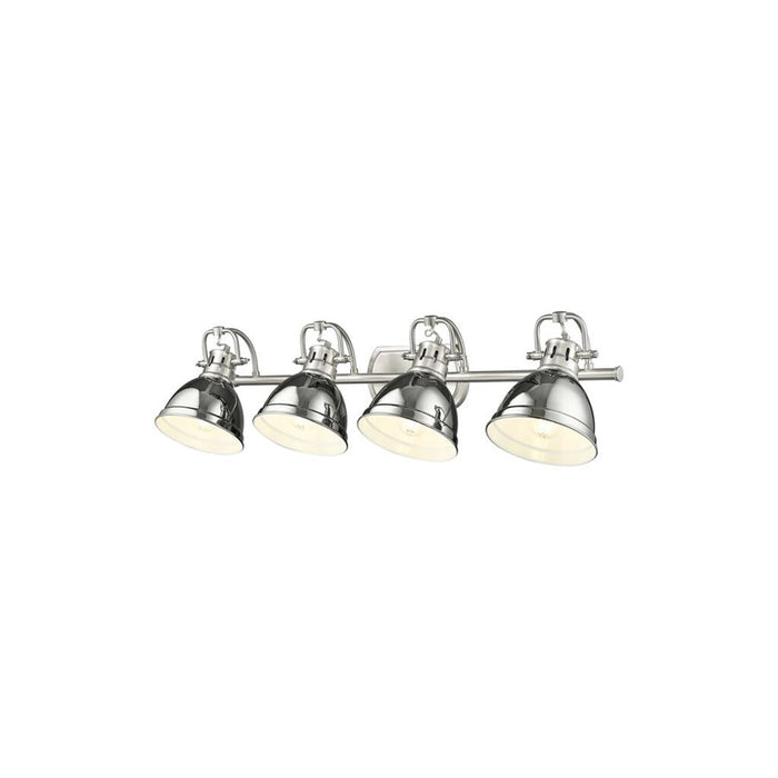 Golden Lighting Duncan 4-Light Vanity Light, Pewter/Chrome