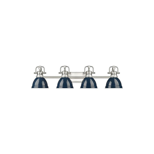 Golden Lighting Duncan 4-Light Vanity Light, Pewter/Navy Blue - 3602-BA4PW-NVY