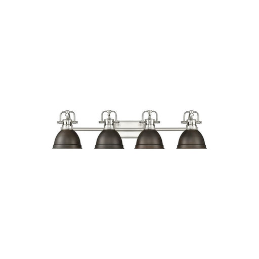 Golden Duncan 4-Light Vanity Light, Pewter/Rubbed Bronze - 3602-BA4PW-RBZ