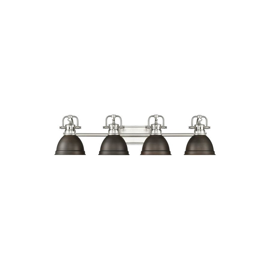 Golden Duncan 4-Light Vanity Light, Pewter/Rubbed Bronze - 3602-BA4PW-RBZ
