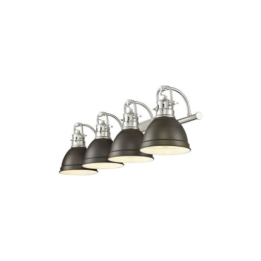 Golden Duncan 4-Light Vanity Light, Pewter/Rubbed Bronze
