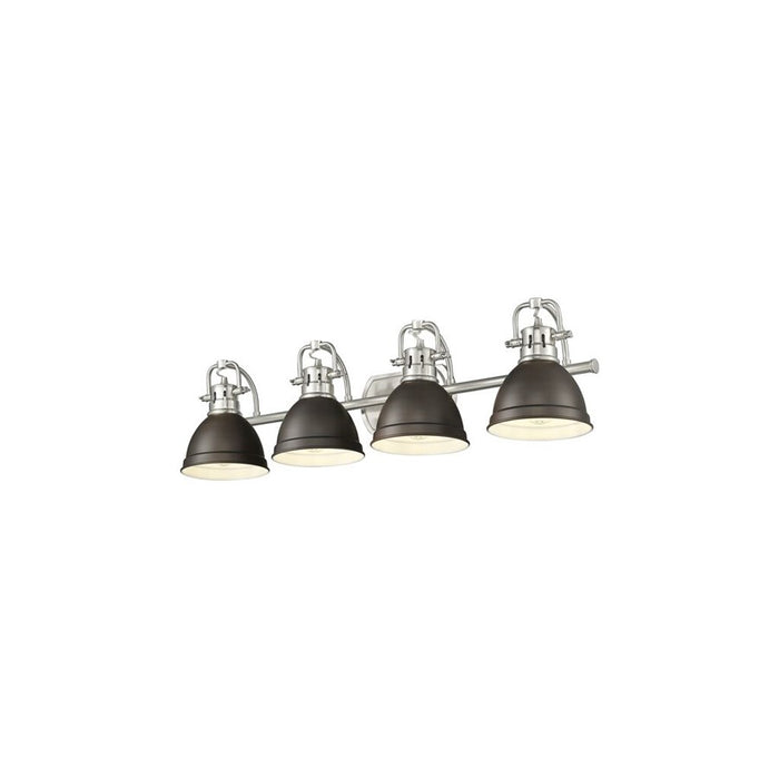 Golden Duncan 4-Light Vanity Light, Pewter/Rubbed Bronze