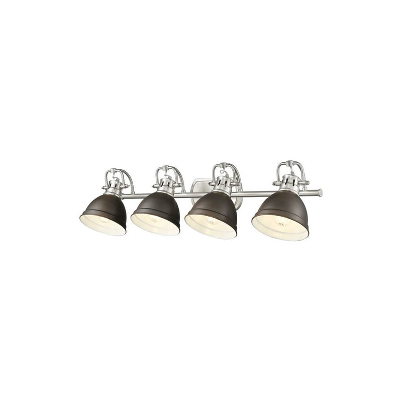 Golden Duncan 4-Light Vanity Light, Pewter/Rubbed Bronze