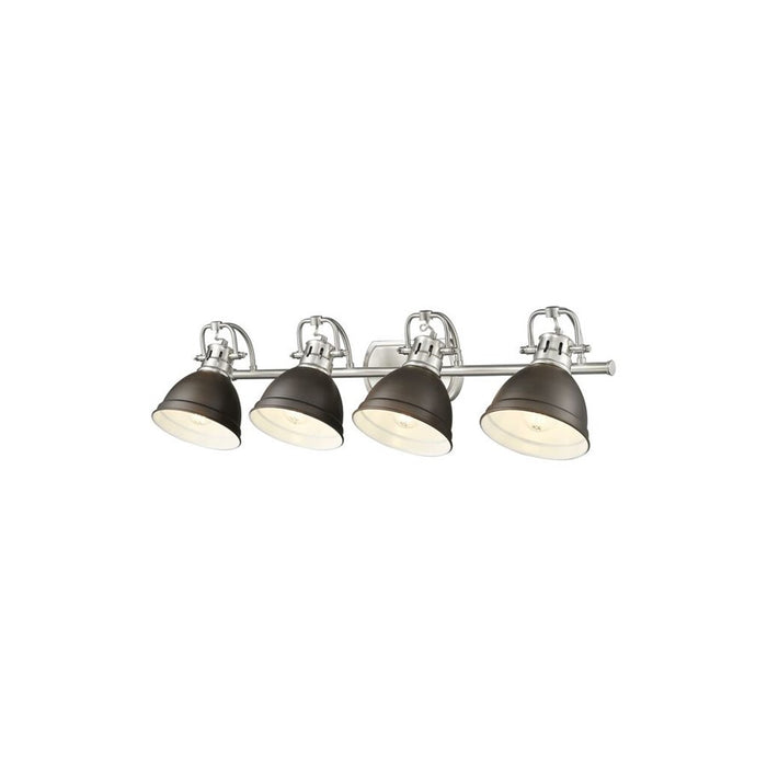 Golden Duncan 4-Light Vanity Light, Pewter/Rubbed Bronze