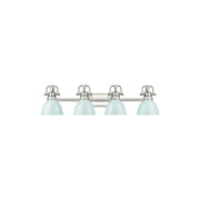 Golden Lighting Duncan 4-Light Vanity Light, Pewter/Seafoam - 3602-BA4PW-SF