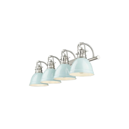 Golden Lighting Duncan 4-Light Vanity Light, Pewter/Seafoam