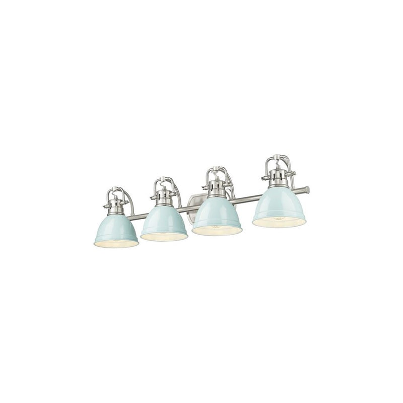 Golden Lighting Duncan 4-Light Vanity Light, Pewter/Seafoam