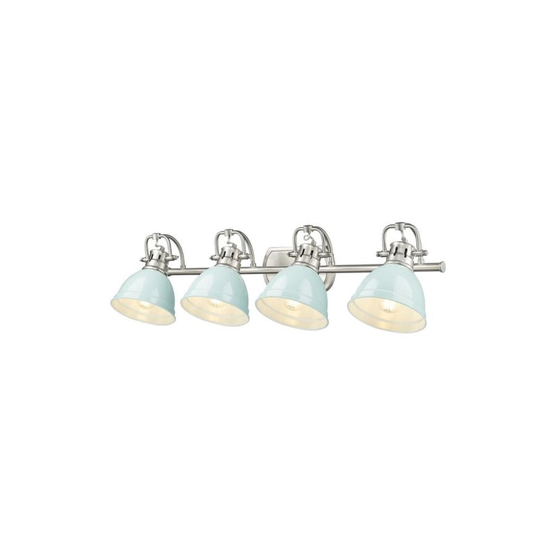 Golden Lighting Duncan 4-Light Vanity Light, Pewter/Seafoam