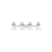 Golden Lighting Duncan 4-Light Vanity Light, Pewter/White - 3602-BA4PW-WH