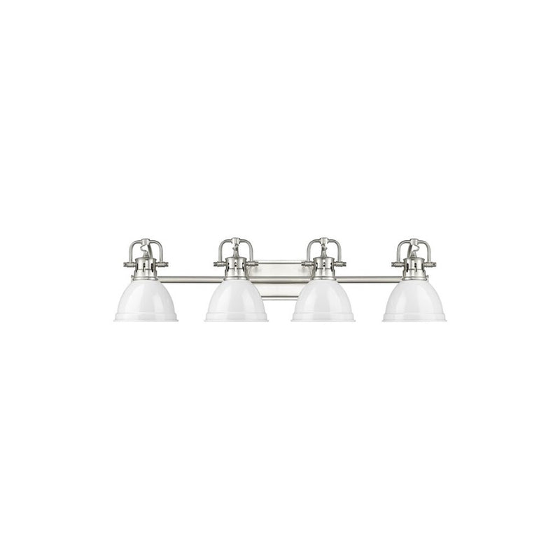 Golden Lighting Duncan 4-Light Vanity Light, Pewter/White - 3602-BA4PW-WH