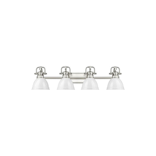 Golden Lighting Duncan 4-Light Vanity Light, Pewter/White - 3602-BA4PW-WH