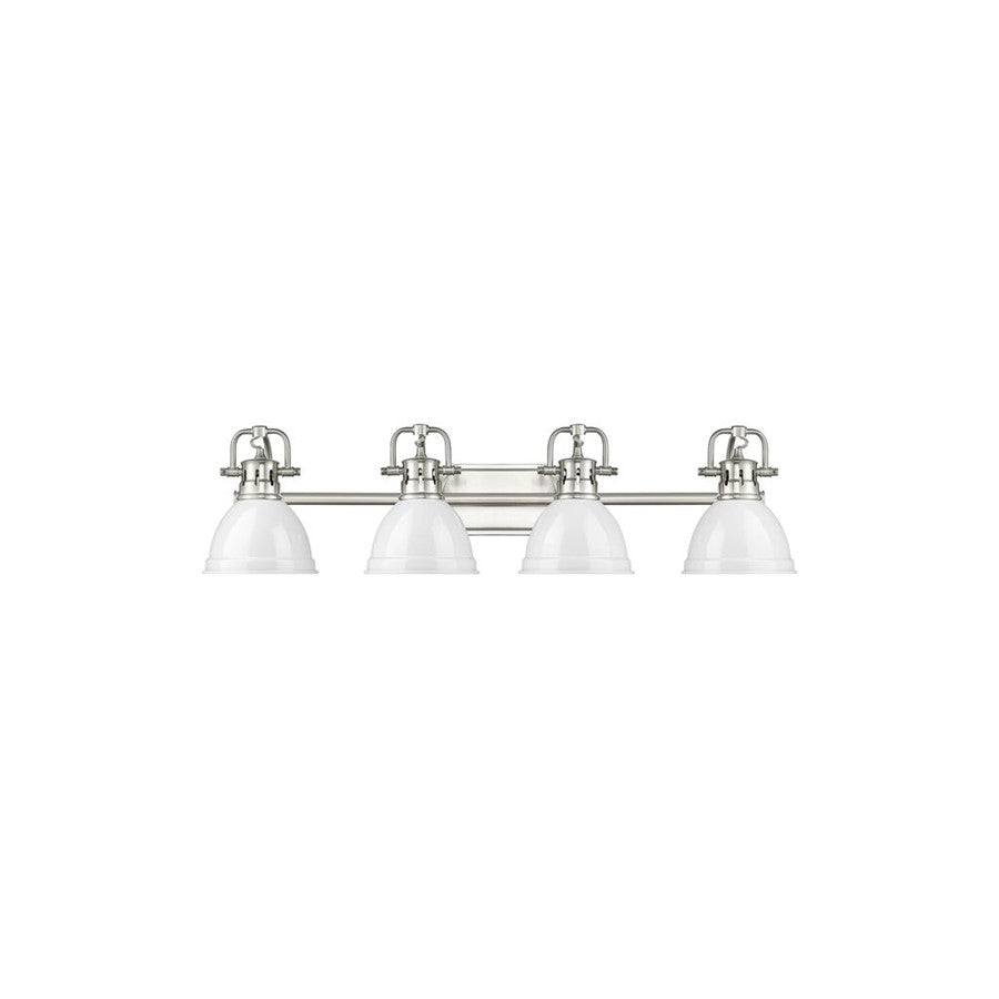 Golden Lighting Duncan 4-Light Vanity Light, Pewter/White - 3602-BA4PW-WH