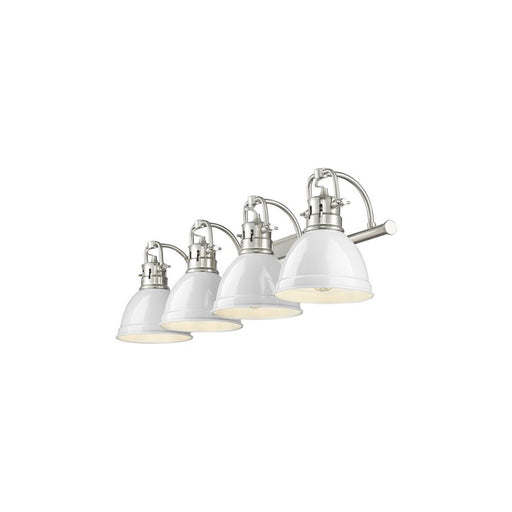 Golden Lighting Duncan 4-Light Vanity Light, Pewter/White
