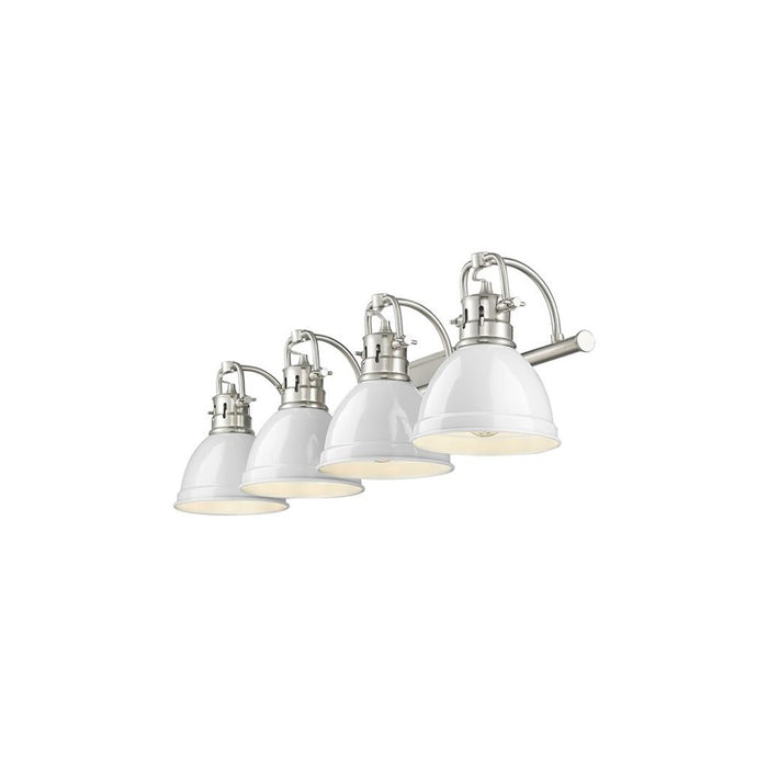Golden Lighting Duncan 4-Light Vanity Light, Pewter/White