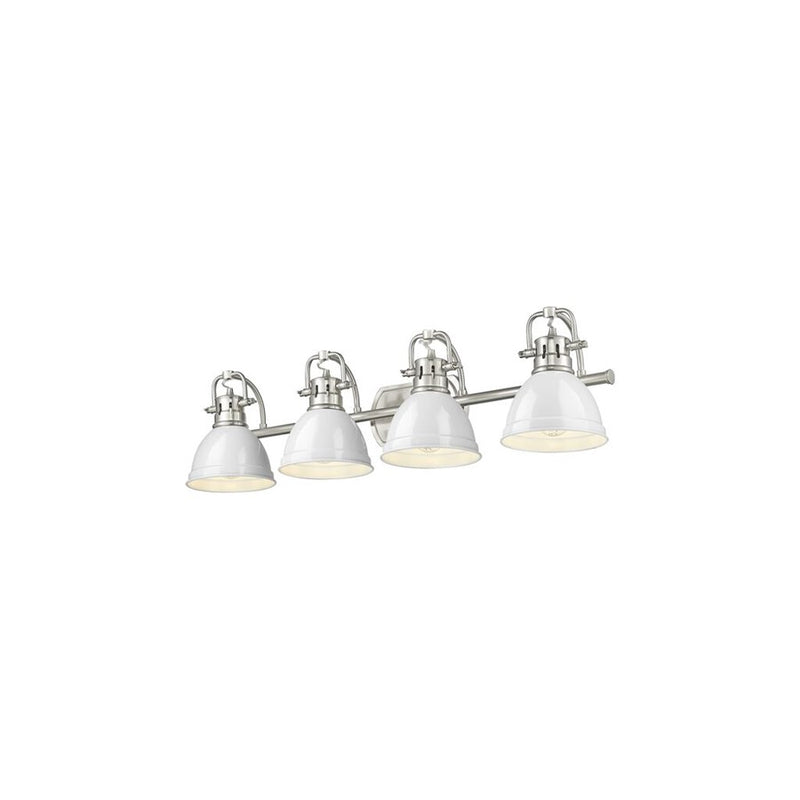 Golden Lighting Duncan 4-Light Vanity Light, Pewter/White