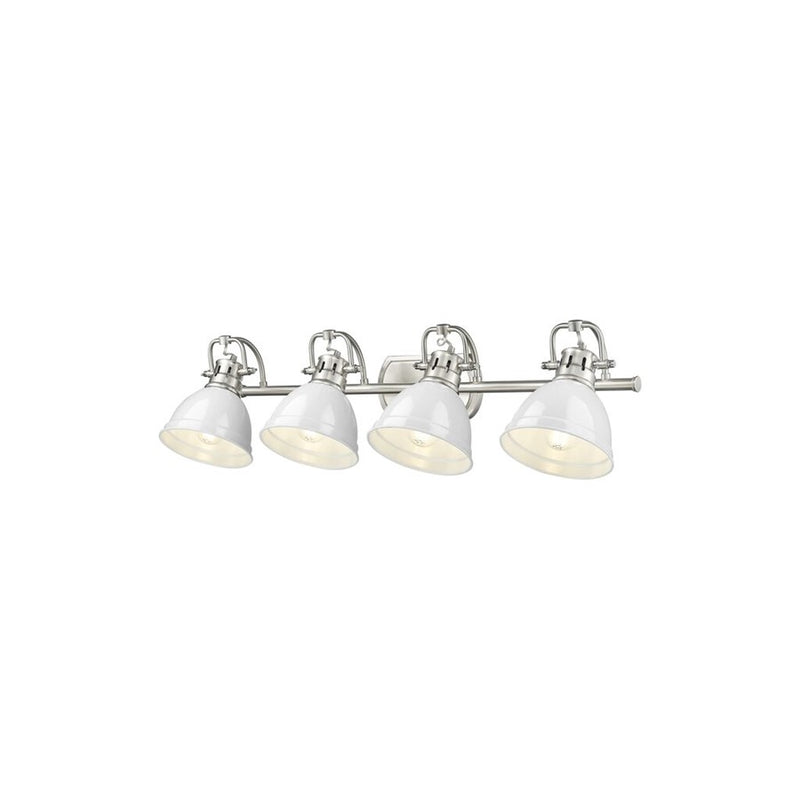Golden Lighting Duncan 4-Light Vanity Light, Pewter/White