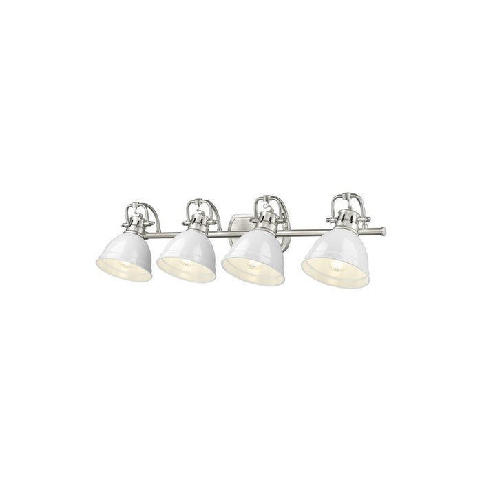 Golden Lighting Duncan 4-Light Vanity Light, Pewter/White