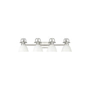 Golden Lighting Duncan 4-Light Vanity Light, Pewter/Matte White - 3602-BA4PW-WHT