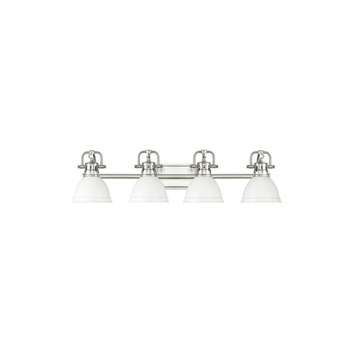 Golden Lighting Duncan 4-Light Vanity Light, Pewter/Matte White - 3602-BA4PW-WHT