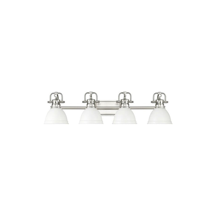 Golden Lighting Duncan 4-Light Vanity Light, Pewter/Matte White - 3602-BA4PW-WHT