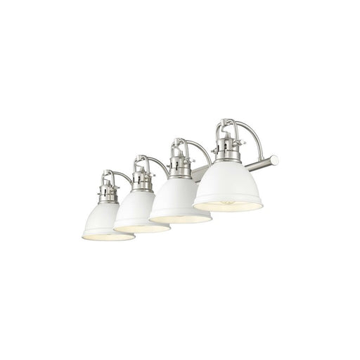 Golden Lighting Duncan 4-Light Vanity Light, Pewter/Matte White