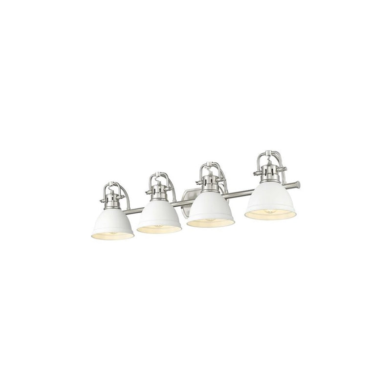 Golden Lighting Duncan 4-Light Vanity Light, Pewter/Matte White