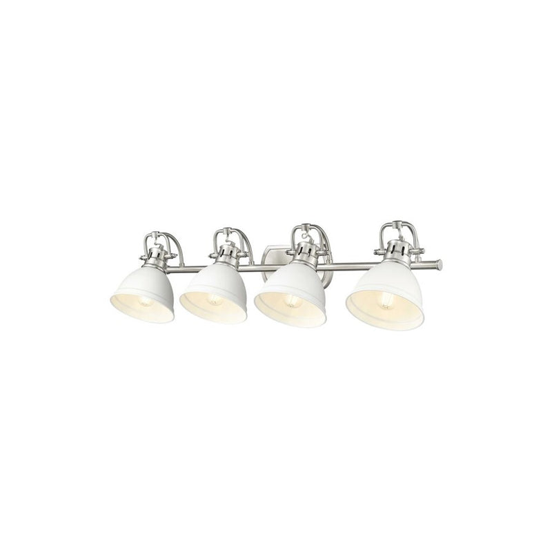 Golden Lighting Duncan 4-Light Vanity Light, Pewter/Matte White