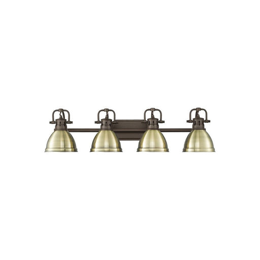 Golden Duncan 4-Light Vanity Light, Rubbed Bronze/Aged Brass - 3602-BA4RBZ-AB