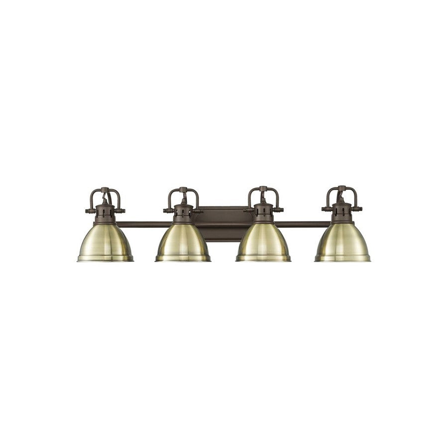 Golden Duncan 4-Light Vanity Light, Rubbed Bronze/Aged Brass - 3602-BA4RBZ-AB