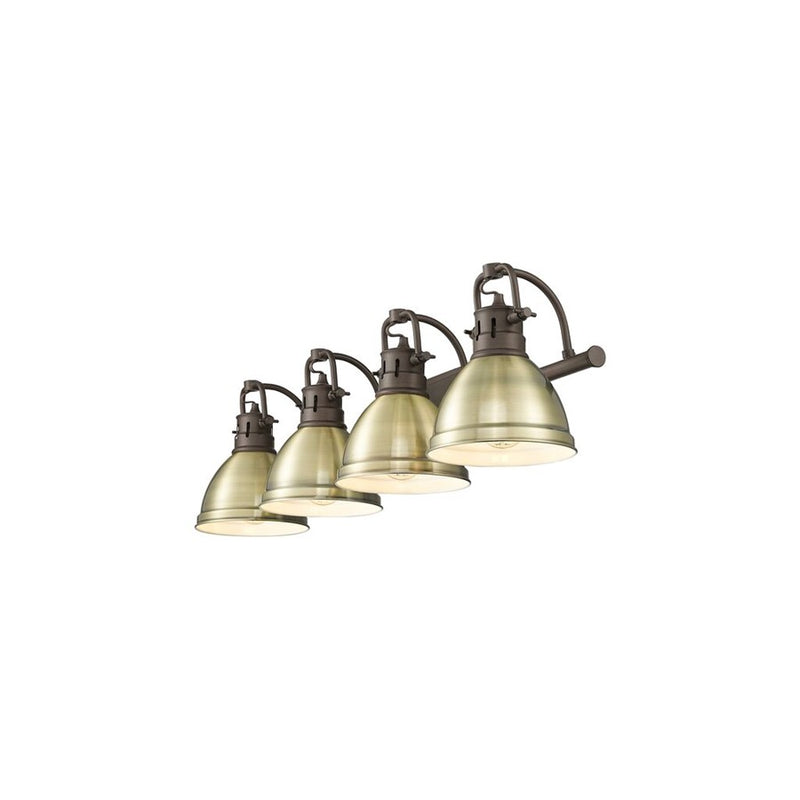 Golden Duncan 4-Light Vanity Light, Rubbed Bronze/Aged Brass
