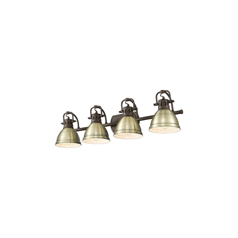 Golden Duncan 4-Light Vanity Light, Rubbed Bronze/Aged Brass