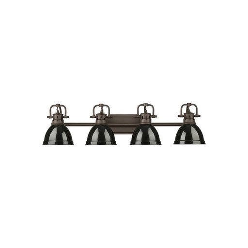 Golden Duncan 4-Light Vanity Light, Rubbed Bronze/Black - 3602-BA4RBZ-BK