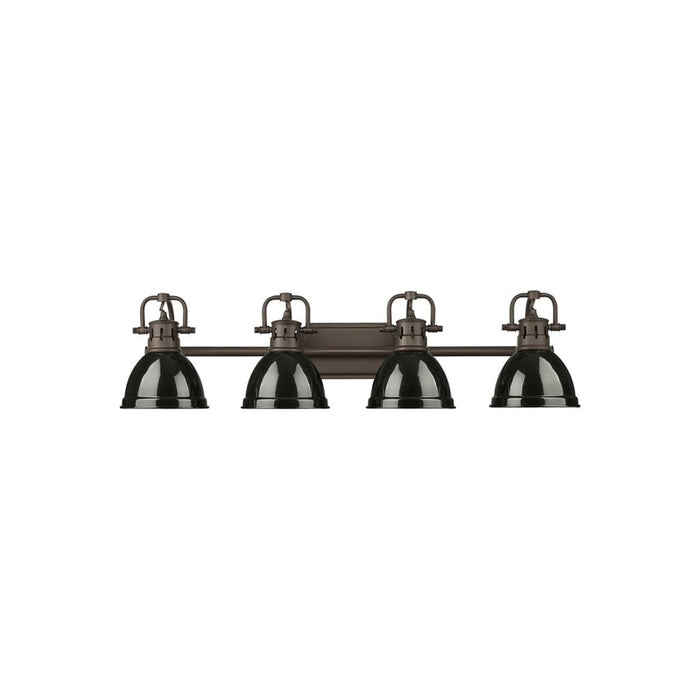Golden Duncan 4-Light Vanity Light, Rubbed Bronze/Black - 3602-BA4RBZ-BK