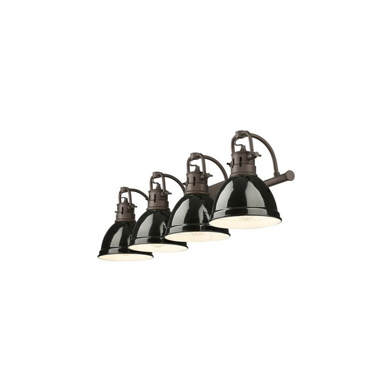 Golden Duncan 4-Light Vanity Light, Rubbed Bronze/Black