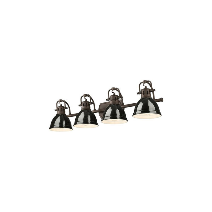 Golden Duncan 4-Light Vanity Light, Rubbed Bronze/Black