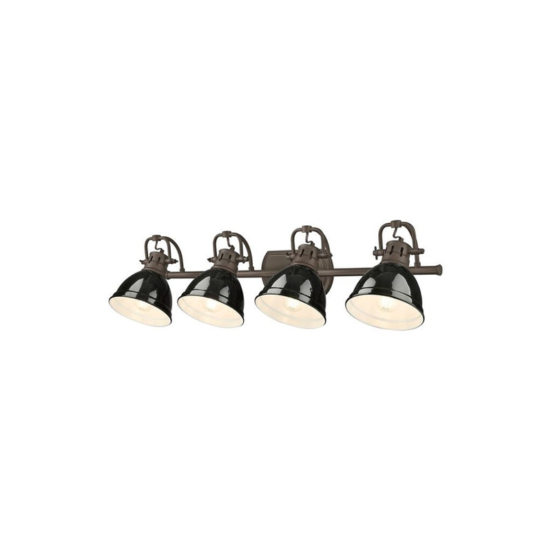 Golden Duncan 4-Light Vanity Light, Rubbed Bronze/Black
