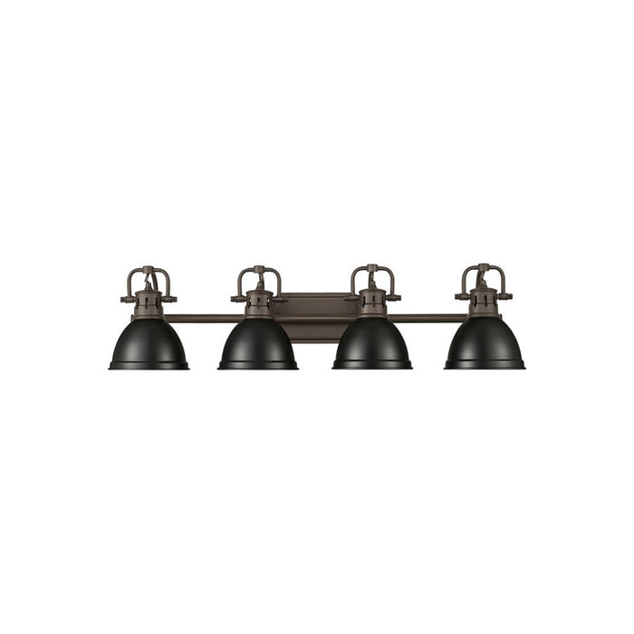 Golden Duncan 4-Light Vanity Light, Rubbed Bronze/Matte Black - 3602-BA4RBZ-BLK