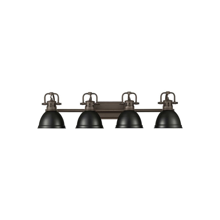 Golden Duncan 4-Light Vanity Light, Rubbed Bronze/Matte Black - 3602-BA4RBZ-BLK