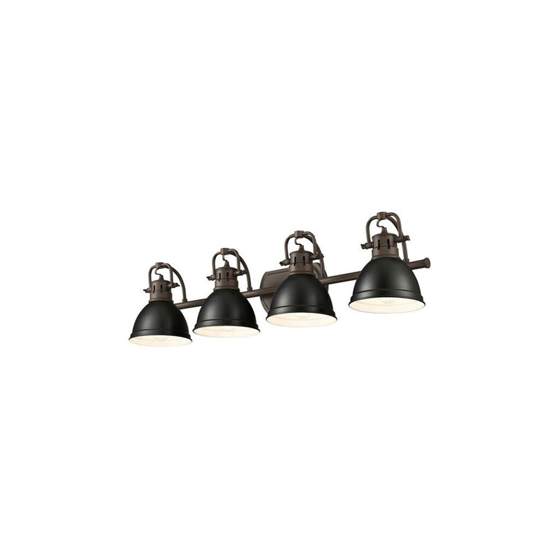 Golden Duncan 4-Light Vanity Light, Rubbed Bronze/Matte Black