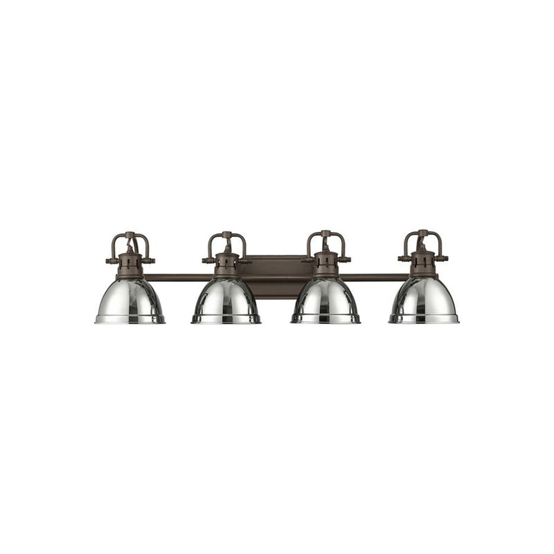 Golden Duncan 4-Light Vanity Light, Rubbed Bronze/Chrome - 3602-BA4RBZ-CH