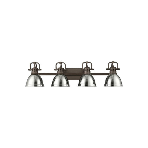 Golden Duncan 4-Light Vanity Light, Rubbed Bronze/Chrome - 3602-BA4RBZ-CH