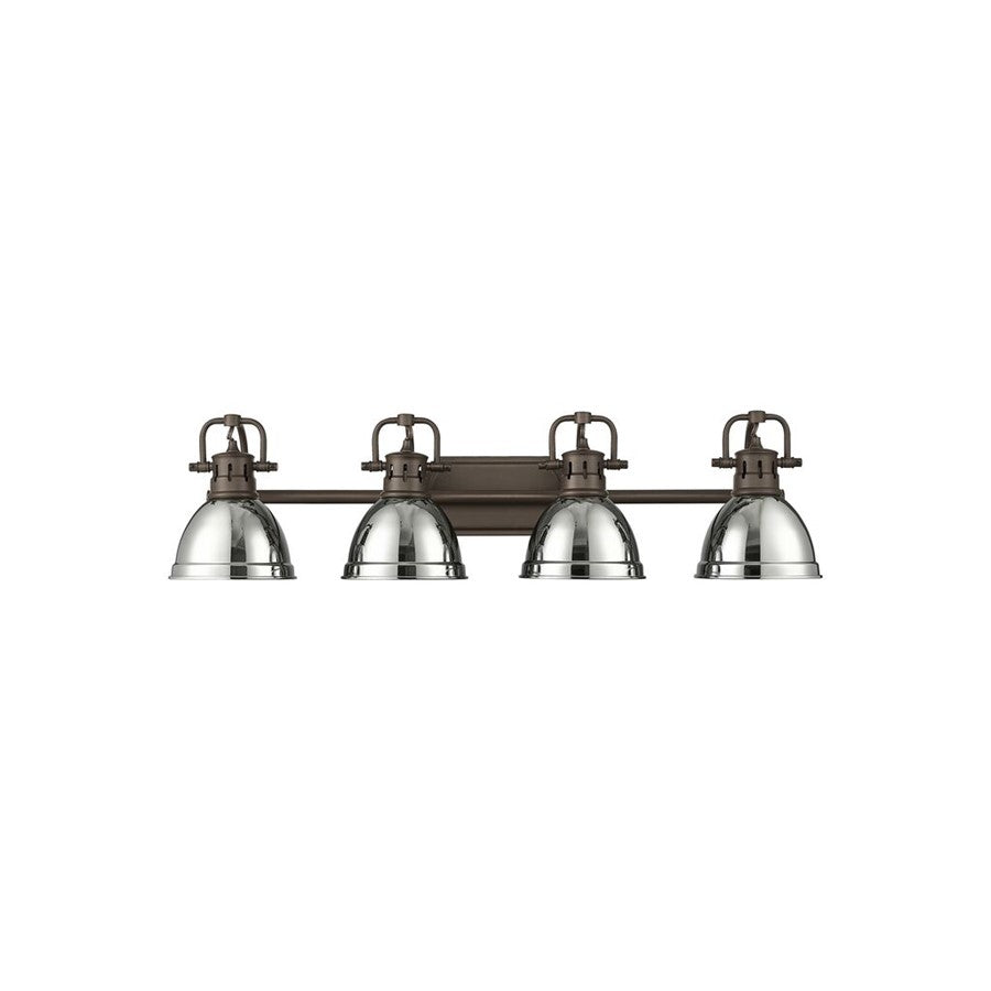 Golden Duncan 4-Light Vanity Light, Rubbed Bronze/Chrome - 3602-BA4RBZ-CH