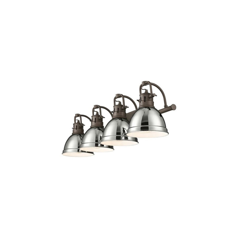 Golden Duncan 4-Light Vanity Light, Rubbed Bronze/Chrome