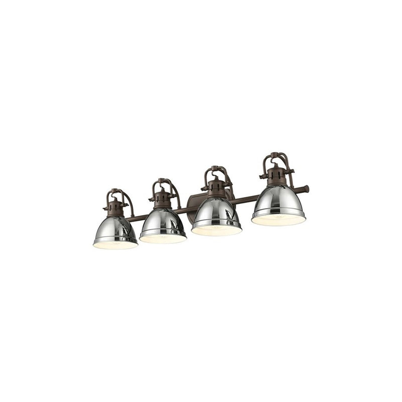 Golden Duncan 4-Light Vanity Light, Rubbed Bronze/Chrome