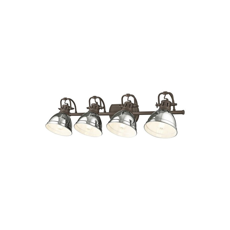 Golden Duncan 4-Light Vanity Light, Rubbed Bronze/Chrome