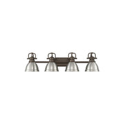 Golden Duncan 4-Light Vanity Light, Rubbed Bronze/Pewter - 3602-BA4RBZ-PW