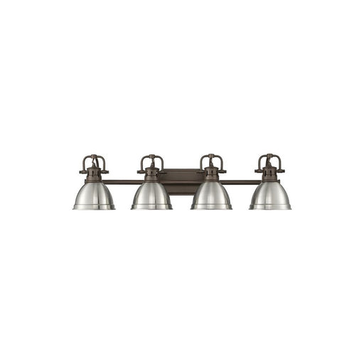 Golden Duncan 4-Light Vanity Light, Rubbed Bronze/Pewter - 3602-BA4RBZ-PW