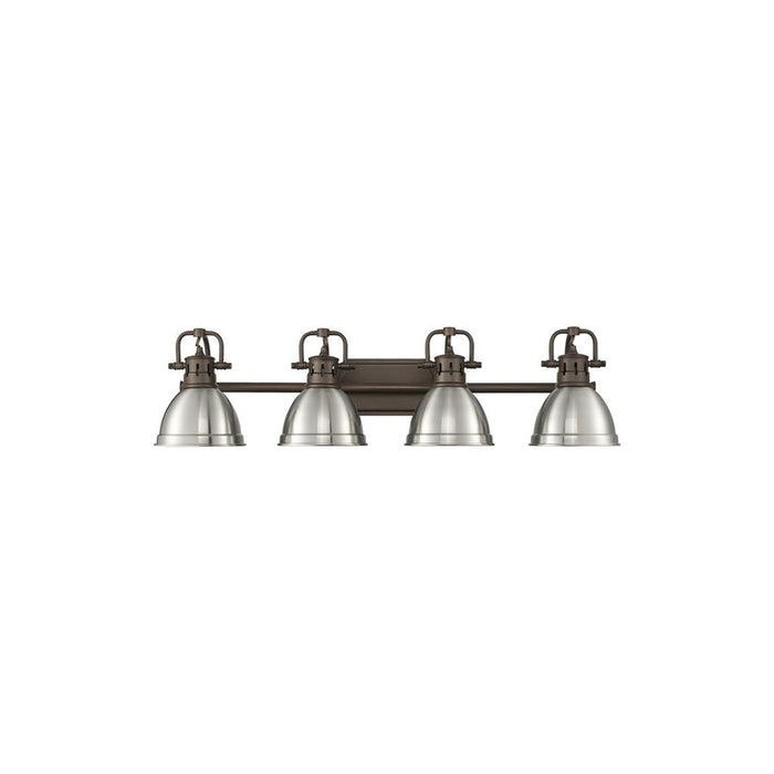 Golden Duncan 4-Light Vanity Light, Rubbed Bronze/Pewter - 3602-BA4RBZ-PW